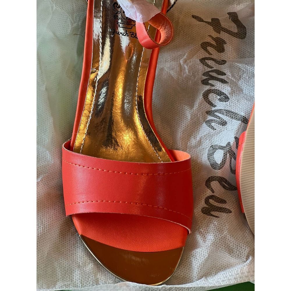 French Blu Women's Orange Cindy Ankle Strap Slingback Sandal EU37 US 6 - Picture 3 of 10